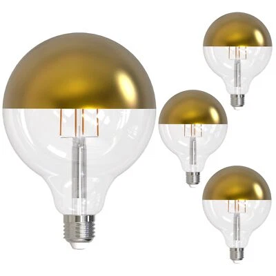 Diodesy 4PK LED Half Gold Globe Light Bulb G40 2700K, 6W, 60W, E26, 500LM - Image 1 of 3