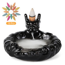 Backflow Incense Burner Holder Ceramic Black Home Decor Aromatherapy Relaxation