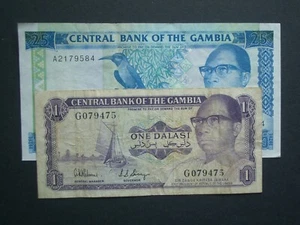 **Billetes coleccionables Gambia 1 y 25 1971/91 NVF/GVF N.O 2*** - Imagen 1 de 12