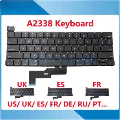New Laptop Keyboard Replacement For Macbook Pro Retina 13" M1 A2338 US UK Spain - Image 1 of 4