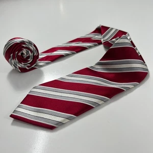 Donald Trump Signature Made In China Mens Necktie Red Paisley 100% Silk Neck Tie - Picture 1 of 8