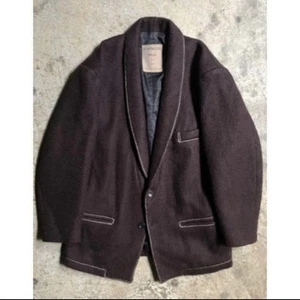 Y'S Bis Wool Tailored Jacket 100% Wool Brown M Drop Shoulder Used JAPAN - Picture 1 of 7
