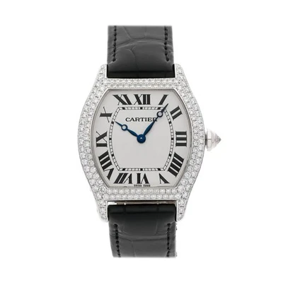 Reloj Cartier Tortue LM Oro Blanco Diamante Cuerda Manual 34mm WA503851 Foto 1 de 4