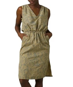 Prana Exotropics Cabana Straw Tie Waist Cut Out Back Cotton Dress X-Large NWT - Picture 1 of 10