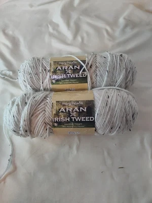 2 MARY MAXIM  Aran Irish Tweed Color 206 4oz 205 Yds 4 Med - Image 1 of 4