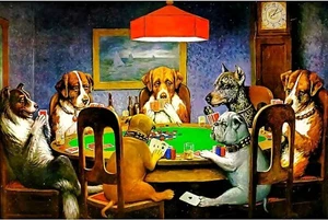 500 Pieces Jigsaw Puzzles for Adults Wooden Jigsaw Puzzle Dogs Playing Poker - Picture 1 of 7