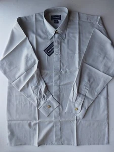 Camisa de vestir grandeur bordada manga larga abotonada para hombre talla M gris nueva con etiquetas - Imagen 1 de 7