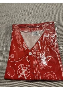 Neu 2023-24 Chicago Blackhawks SGA Hawaiihemd 4.12.24 rot-weiß Bedard - Bild 1 von 7