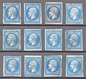 ENSEMBLE DE 12 TIMBRES N° 14 OBLITERES - TOUS AVEC MARGES - PHOTO CONTRACTUELLE - Imagen 1 de 1