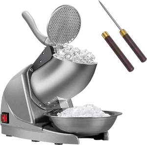 Electric Ice Crusher Triple Blades Ice Crusher Shaver 286Lbs/Hr Stainless Steel - Picture 1 of 9