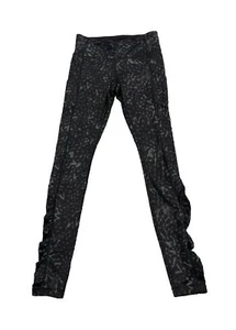 Lululemon Rush Hour Tights Size 6 in Running Luon Spray Jacquard Silver  & Black - Picture 1 of 3