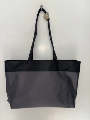 Calvin Klein Black Gray Designer Shoulder Bag Tote 19x12 Reversible 100% Nylon - Image 1 of 4