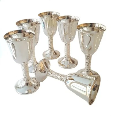 Stancampiano set da 6 calici in  Argento massiccio 800, bicchieri. Nuovi - Immagine 1 di 4