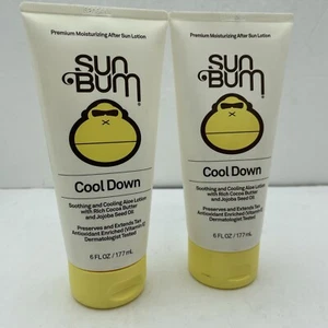 2 Sun Bum COOL DOWN Premium Moisturizing After Sun Lotion - 6 oz - 2 TUBES - Picture 1 of 5