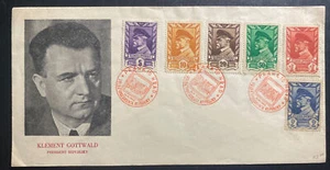1949 Prague Czechoslovakia First Day Cover Klement Gottwald President - Picture 1 of 2