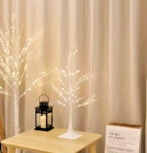 LED TABLETOP ARTIFICIAL BIRCH TREE. GREAT FOR ANY HOLIDAY DECORATION - Picture 1 of 3
