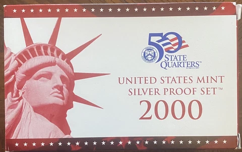 2000-S SILVER PROOF SET W/ BOX & COA  FREE U S SHIPPING Cover
