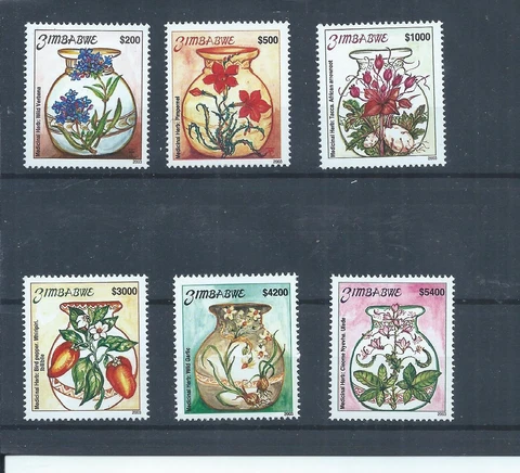 Zimbabwe stamps.  2003 Endangered Medicinal Herbs of Zimbabwe MNH (R886) Cover