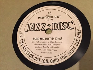 DIXIELAND RHYTHM KINGS Ancient Bottle Strut/Tin Roof Blues JAZZ-DISC 1948 E+ - Picture 1 of 4
