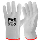 Leather Drivers Gloves Lorry Truck Drivers Worker Safety Lined DIY Gloves WHITE