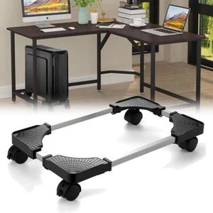 Mobile Aluminium CPU PC Tower Stand Computer Trolley Computer Stand with Wheels - Picture 1 of 12