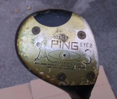 Ping Golf Karsten Ping Eye 2 -  3 Wood Black Dot Steel Shaft Reg. Flex Vintage - Image 1 of 4