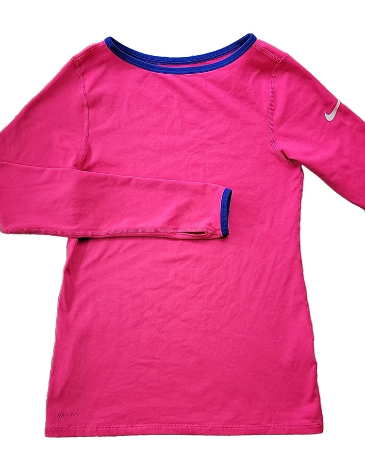 Camiseta Nike Pro Forrada de Vellón Manga Larga Capa Base Niñas Talla Grande Rosa Neón Foto 1 de 4