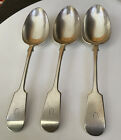 Vtg 3 Jd&S Silver Plate Epns 22Cm Fiddle Patt Serving Spoons Cutlery Monogramed