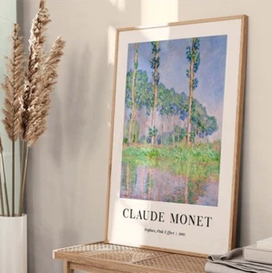 Claude Monet, Poplars, Pink Effect Poster Premium Quality Choose your Size - Picture 1 of 3