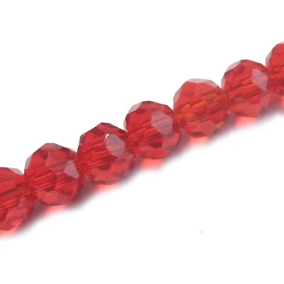 Glasperlen facettiert geschliffen Rondell ca. 4x3 mm dunkel rot ca. 115 Perlen - Bild 1 von 4