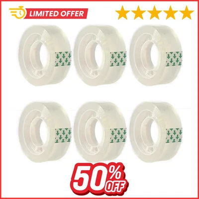 LIAOGO Clear Transparent Tape Rolls 3/4" x 1000" Dispenser Refill 6 Tape Rolls Scotch