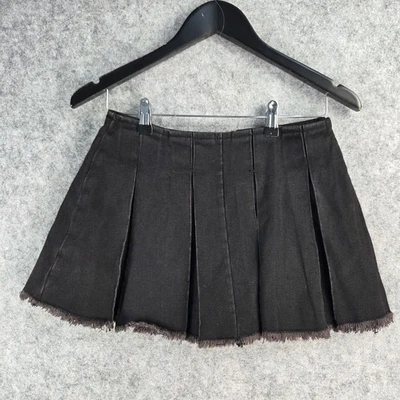 Cider Skort Womens Extra Small Black Pleated Denim Skirt Short NEW 12935 - Image 1 of 4