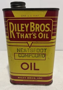 Riley Bros That's Oil Neatsfoot Compound (1) One Pint Can Yellow & Red - Picture 1 of 11