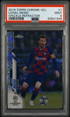  2019-20 Topps Chrome Lionel Messi Speckle Refractor PSA 9 Mint #1 SP Barcelona - Image 1 of 2