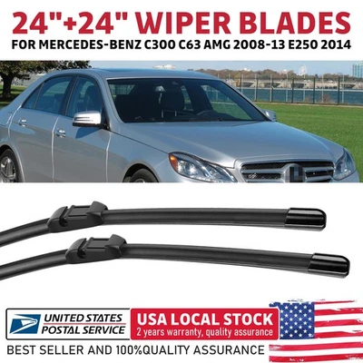 All Season 24"+24"Windshield Wiper Blades For Mercedes-Benz CLS63 AMG 2012-2014 - Imagem 1 de 4