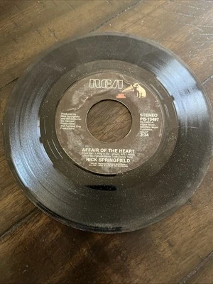 RICK SPRINGFIELD Affair Of The Heart/Like Father Son 45 7" Record Vinyl Records - Image 1 of 2