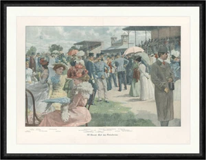 Auf der Freudenau W. Gause Rennbahn Mode Sonnenschirm coloriert Faksimile_C 1144 - Bild 1 von 1