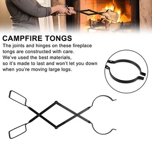 26 Inch Campfire Tongs Log Grabber Firewood Fire Pit Tool Camping Fireplace USA - Picture 1 of 14