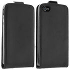 Vertical flip case, synthetic leather case for Apple iPhone 4/ 4S – Black