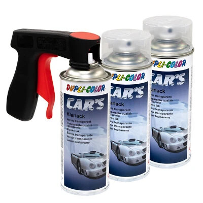 Klarlack Lack 3x 400 ml glänzend Klar Spray Dupli Color 385858 mit Pistolengriff - Bild 1 von 4