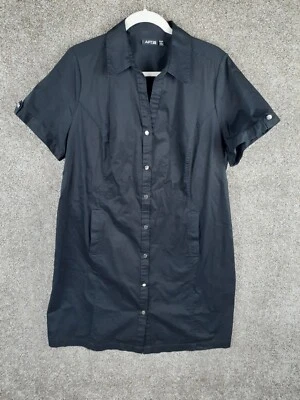 Vestido Camisa Cuello APT.9 Mujer 1X Plus Negro Manga Corta Bolsillos Carrera Ciudad Foto 1 de 4