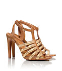 Tory Burch Charlene Gold Ankle Strap Gladiator High Heel Sandals. Size 9