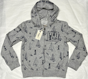 Pepe Jeans Boys Grey Hoodie Boat Design Top Grey  Zip Jumper Sweater Size:10:140