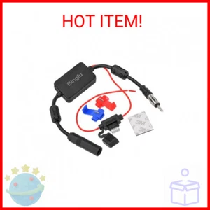Bingfu Universal Car Stereo FM Radio Antenna Signal Booster Amplifier Amp,12V Po - Picture 1 of 2