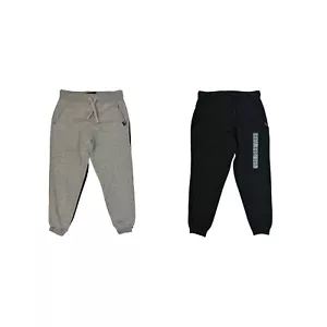 Lee Boy's 2 Pack Elastic Waist & Drawstring Jogger Pants (Black/Heather Grey, - Picture 1 of 1