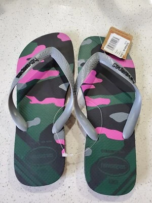 Chanclas para mujer Havaianas rosa verde negro camuflaje talla 9/10 Foto 1 de 3