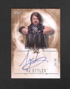 2017 Topps WWE Undisputed AJ Styles Auto Card 36/99 Authentic Autograph UA-AS - Picture 1 of 2
