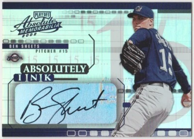 2002 Playoff Absolute Memorabilia Absolutely Ink AI-3 Ben Sheets 09/15 Auto Card - Image 1 of 2