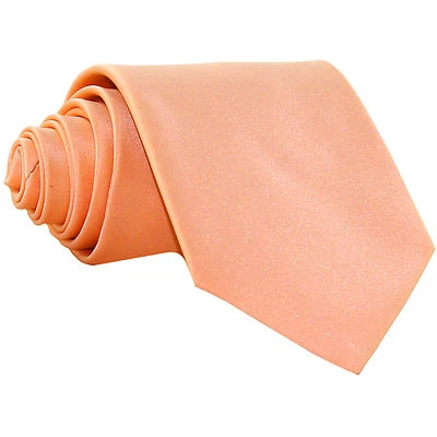 New Polyester Men's Neck Tie only solid formal wedding prom party work peach - Image 1 of 2
