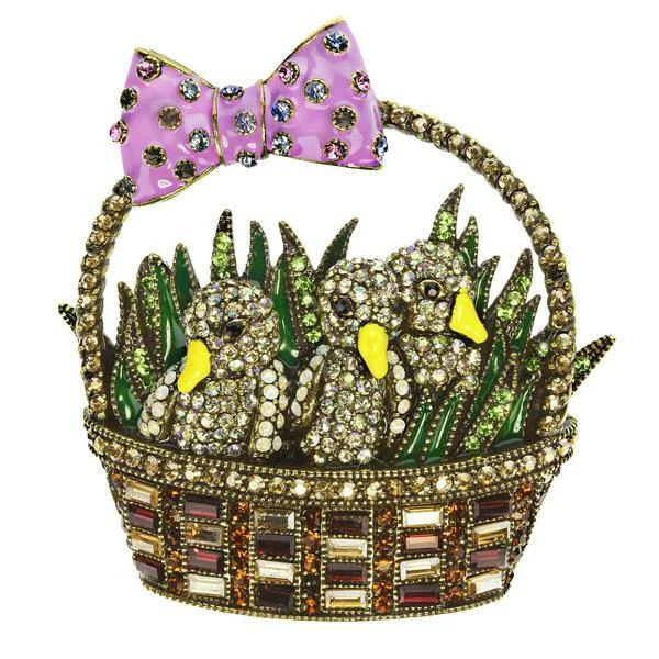 FIRMADO Heidi Daus Chicks In A Basket Pin Cristal SWAROVSKI ¡HERMOSAMENTE ELEGANTE!! Foto 1 de 1